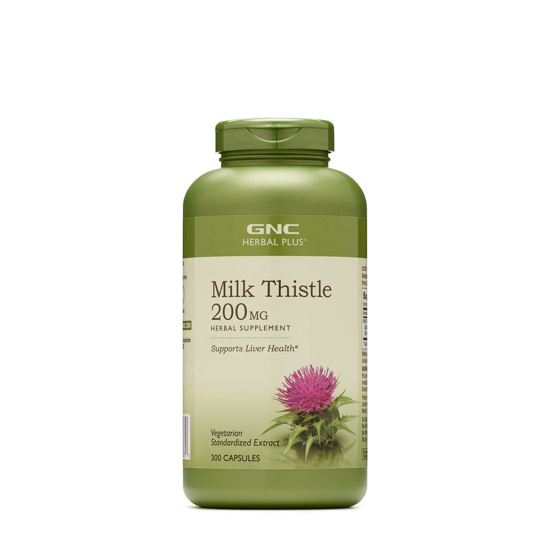 [Australia] - GNC Herbal Plus Milk Thistle 200mg | Supports Liver Health | 300 Capsules 300 Servings (Pack of 1) 