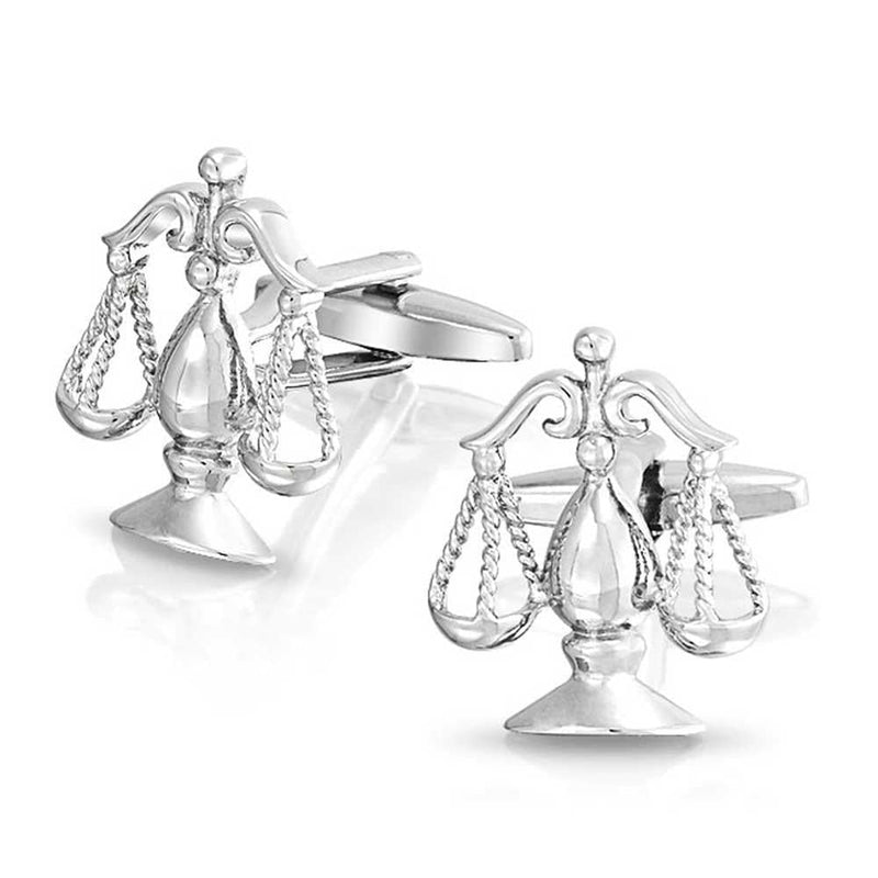 [Australia] - Bling Jewelry Attorney Legal Judge Lawyer Scales of Justice Libra Shirt Cufflinks for Men Executive Silver Tone Stainless Steel Hinge Bullet Back 