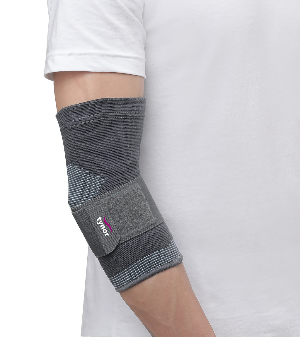 [Australia] - TYNOR Elbow Support (Elbow Brace, Sports, Compression Sleeve, Men & Women, Pain relief Support) - Medium | 1 Unit Medium (10-12) 