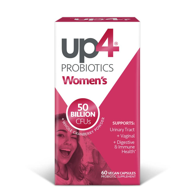 [Australia] - up4 Probiotic Supplement for Women, Vaginal, Digestive and Immune Support, 50 Billion CFUs Guaranteed, Non-GMO, Gluten Free, Soy Free, Vegan, 60 Count Womens 
