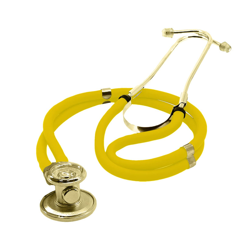 [Australia] - Dixie Ems Sprague-Rappaport Type Two Tube Stethoscope – Yellow with Plated Gold 