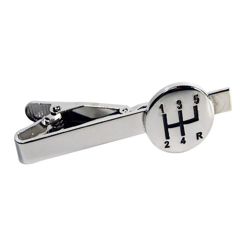 [Australia] - Procuffs Manual Car Racing 6 Speed Shift Knob Tie Clip Black Wedding Bar Clasp 