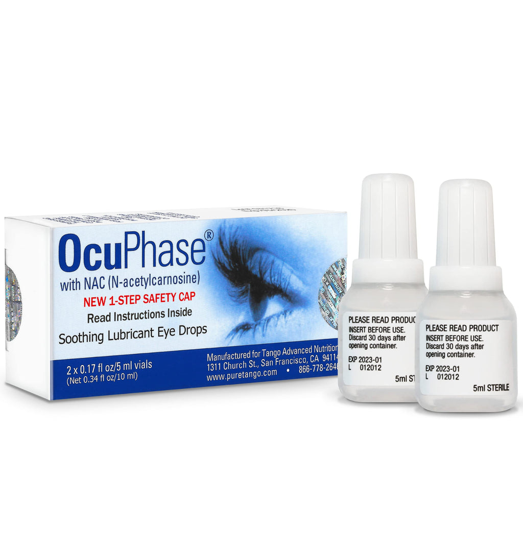 [Australia] - OcuPhase Soothing Lubricant Eye Drops with NAC (N-Acetylcarnosine), 2 x 5 Milliliter Vials 