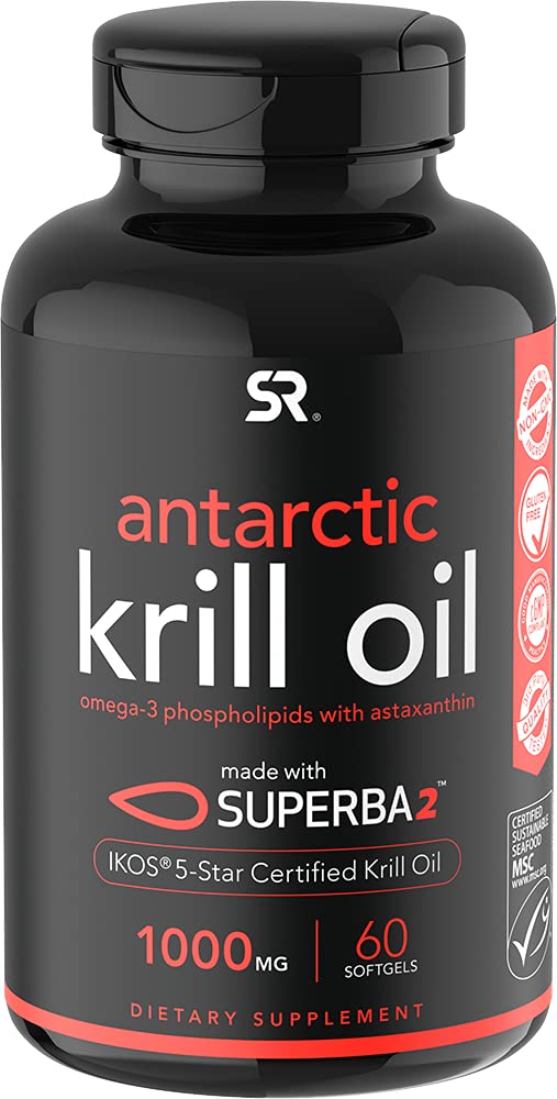 [Australia] - Sports Research Krill Oil Supplement with EPA & DHA Omega 3, Phospholipids & Astaxanthin from Antarctic Krill - Highest Concentration of Krill Oil for Men & Women - 1000mg, 60 Softgel Capsules 60 Count (Pack of 1) 1,000mg 