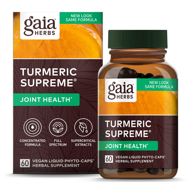 [Australia] - Gaia Herbs Turmeric Supreme Joint Health - Joint Support & Anti-Inflammatory Supplement - with Quercetin, Black Pepper, Boswellia, Ginger Root & More - 60 Liquid Phyto-Capsules (15-Day Supply) 