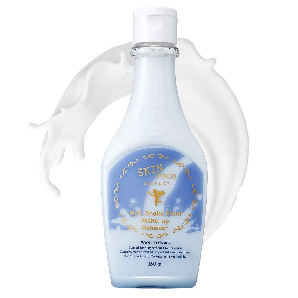 [Australia] - SKINFOOD Milk Shake Point Make-up Remover 160ml (5.41 fl.oz.) - Two Layered Gentle Deep Makeup Cleanser (Emulsion + Water), Rich Moisturizing and Soft Smooth Feeling for Sensitive Eyes and Lips, 