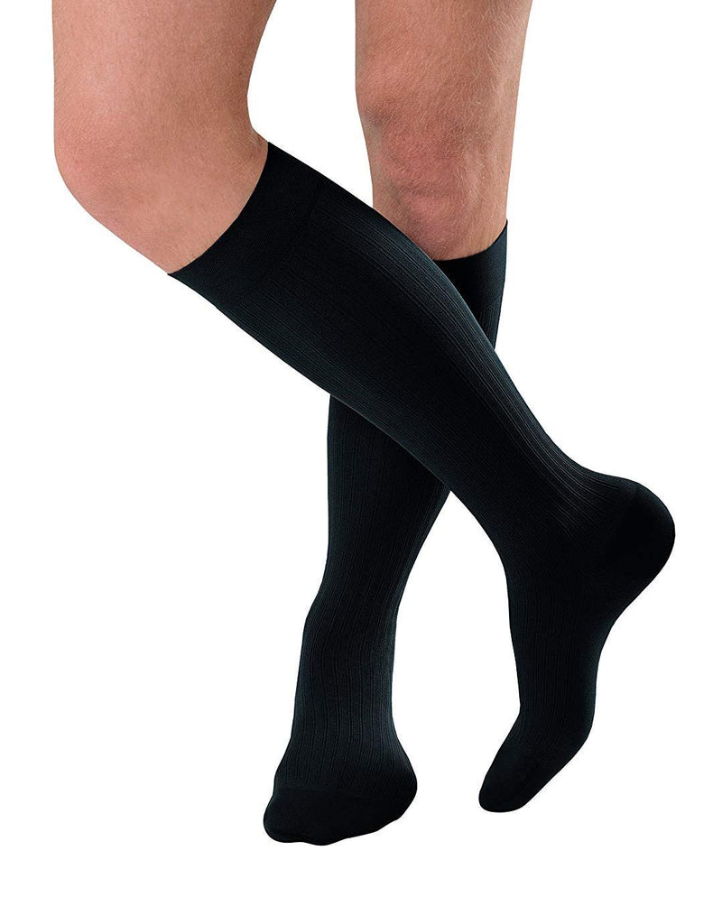 [Australia] - JOBST forMen Ambition Knee High 15-20 mmHg Ribbed Dress Compression Socks, Closed Toe, 3 Regular, Navy 