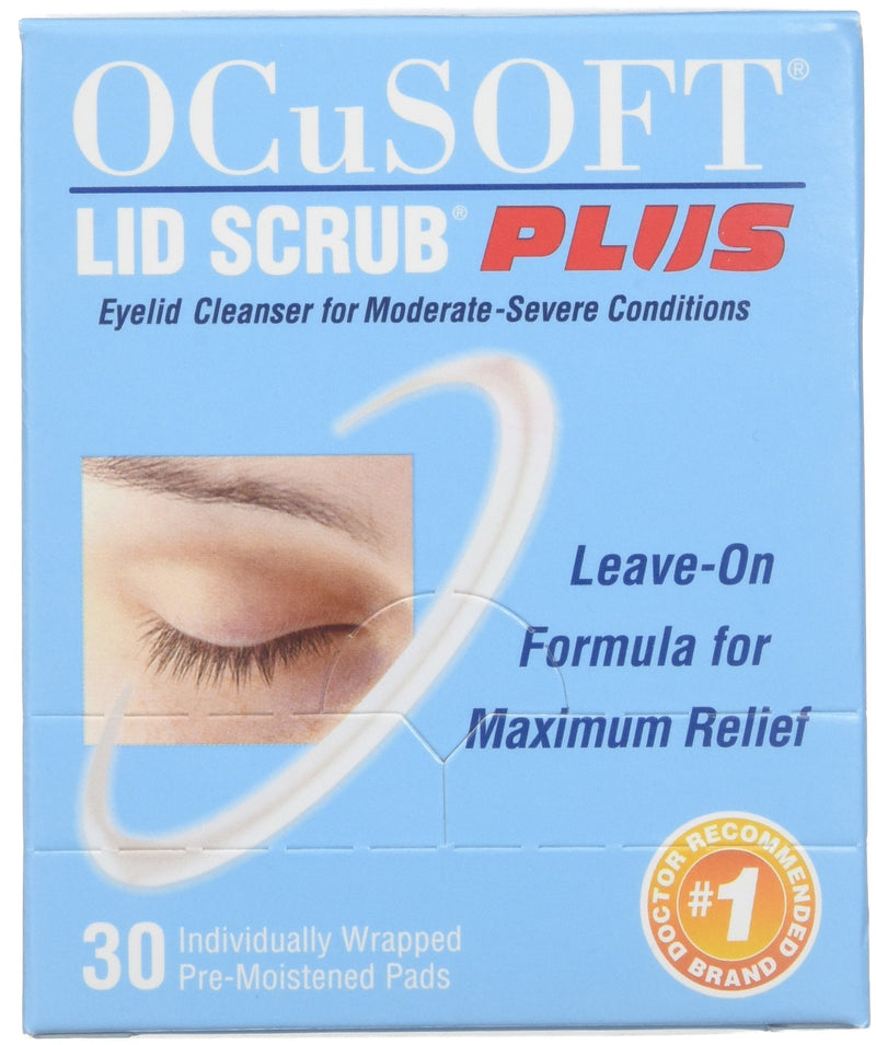 [Australia] - OCuSOFT Lid Scrub Plus, Pre-Moistened Pads, Individually Wrapped, 30 Count (Pack of 2) 
