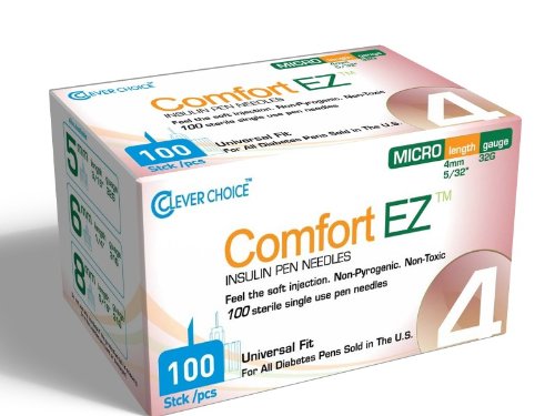 [Australia] - Comfort EZ Insulin Pen Needles, 32G 4mm - 100 per Box 