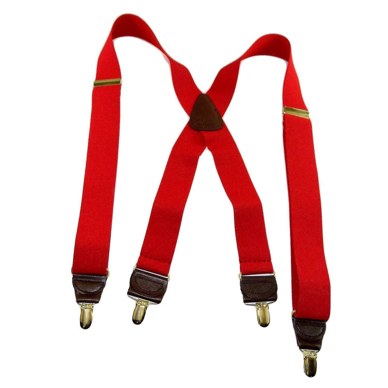 [Australia] - HoldUp Suspender Company's Fire Engine Red Casual Series Suspenders in X-back style with No-slip Gold-tone Clips 