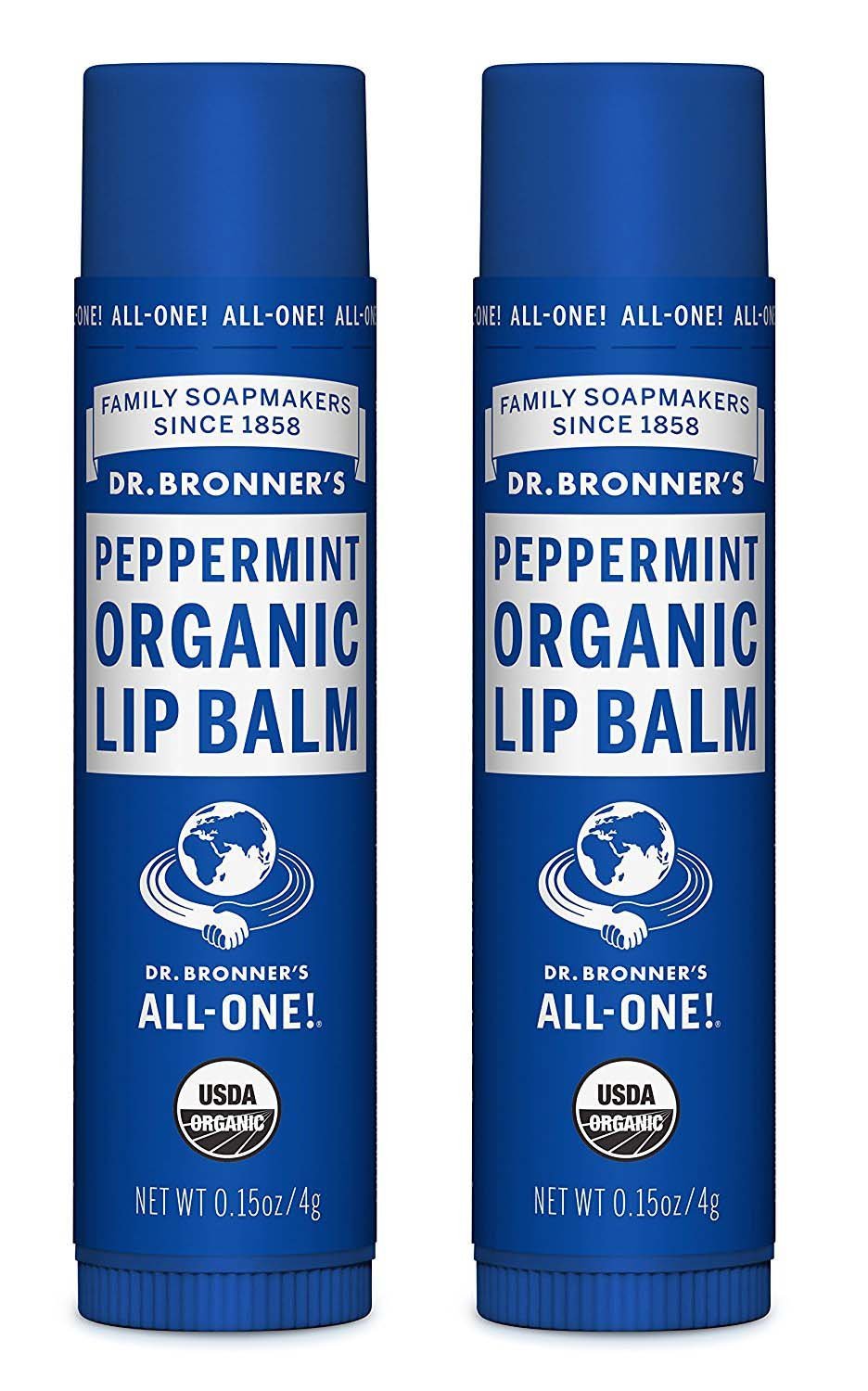 [Australia] - Dr. Bronner's Organic Lip Balm - Peppermint - 0.15 oz - 2 pk 