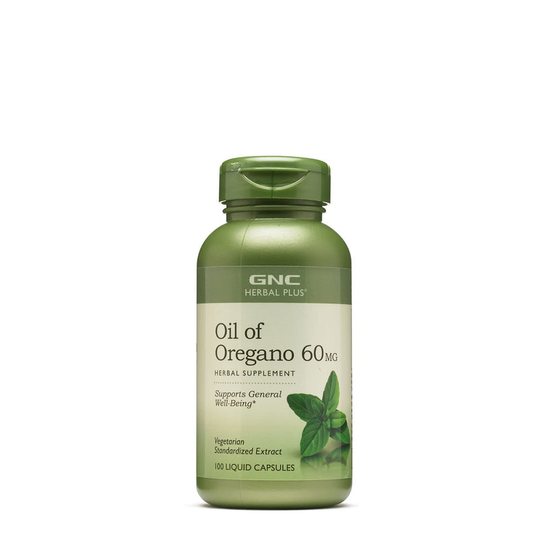 [Australia] - GNC Herbal Plus Oil of Oregano 60mg | Supports General Well-Being | 100 Capsules 