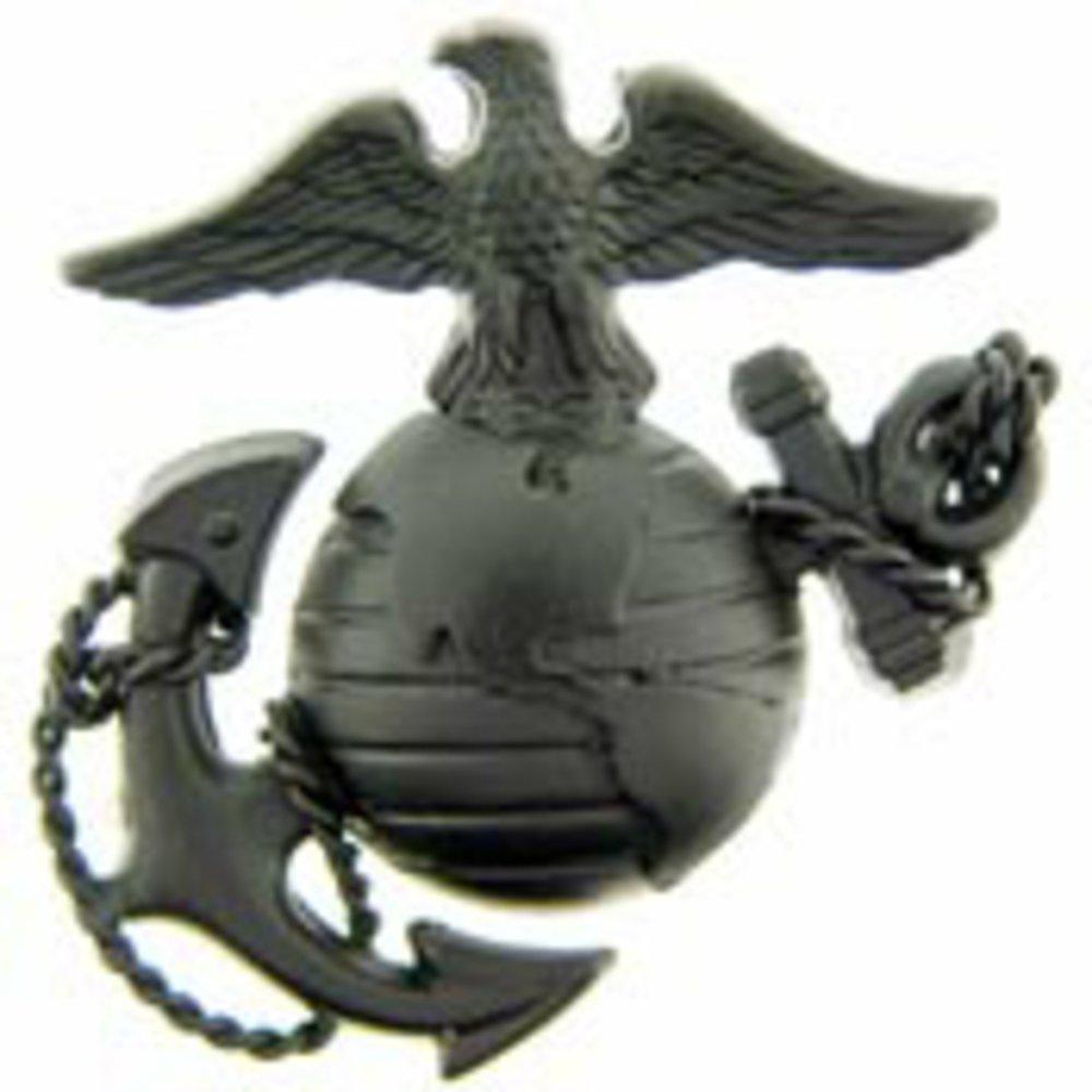 [Australia] - Eagle US Marine Corps Emblem E3 Left Cap Subdued Black USMC Lapel Hat Pin, 1-3/4" 