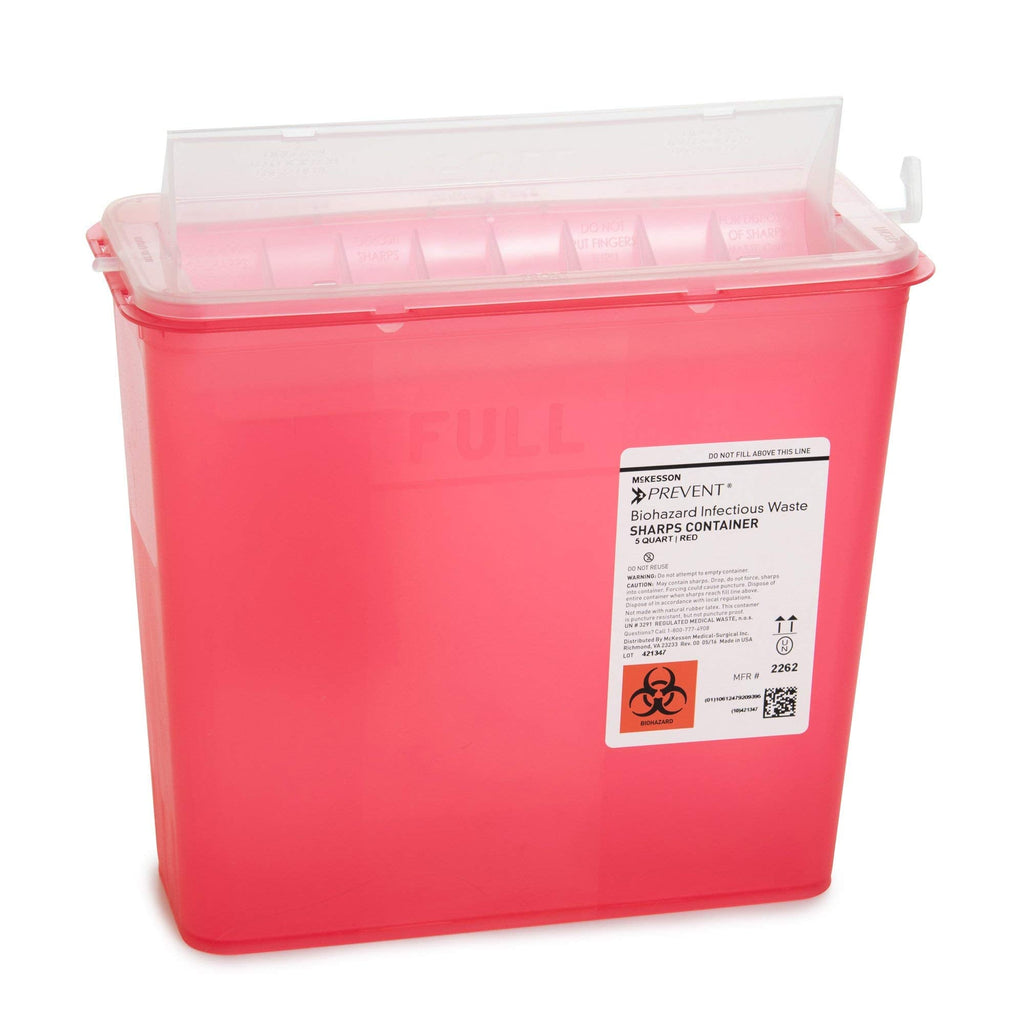 [Australia] - McKesson Prevent Biohazard Infectious Waste Sharps Container, Plastic, Red, 1.25 gal, 1 Count 