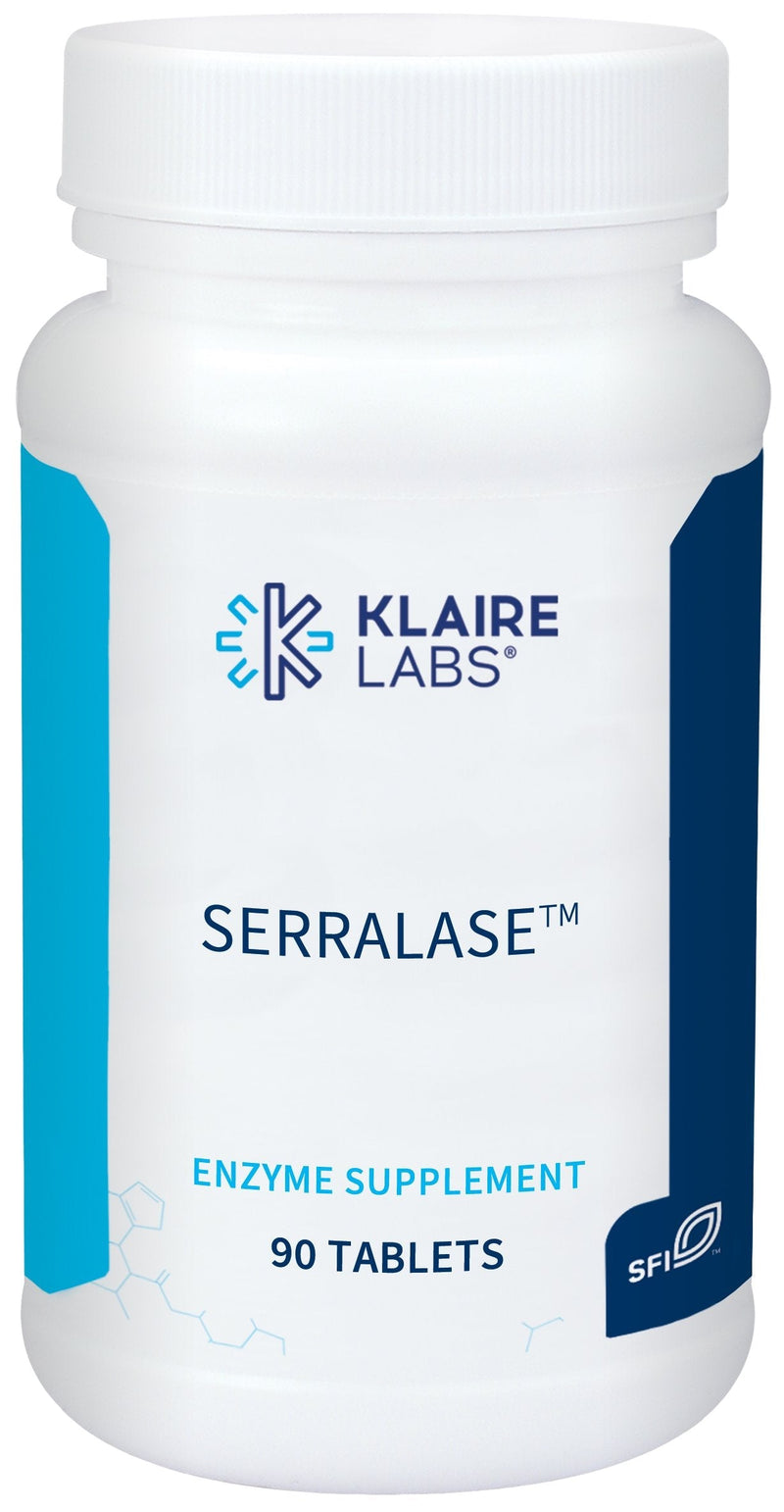 [Australia] - Klaire Labs Serralase - Vegetarian Proteolytic Enzyme Blend with Serratia Peptidase & Bromelain for Digestion, Sourced from Papaya & Pineapple, Hypoallergenic (90 Enteric Coated Tablets) 90 Count (Pack of 1) 