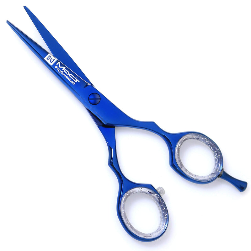 [Australia] - BARBER Hair Cutting Razors Edge Hair Cutting Shears/Scissors Professional - 5.5" Blue Titanium - New Style - For Styling Cut - Macs-2038 