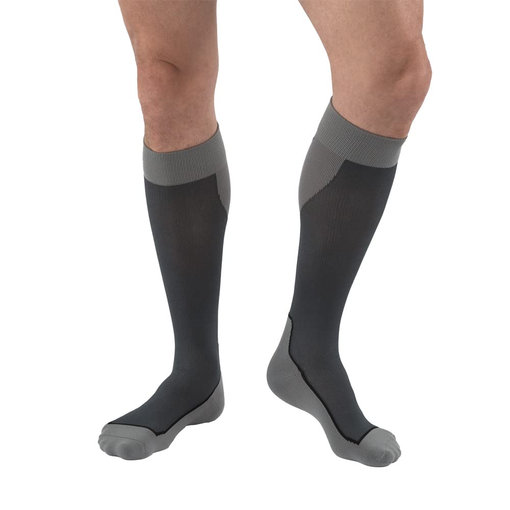 [Australia] - JOBST Sport Knee High 15-20 mmHg Compression Socks, Black/Grey, Small Grey 