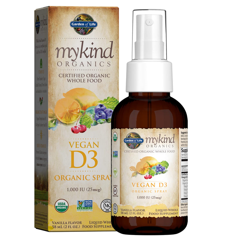[Australia] - Garden of Life D3 Vitamin - mykind Organic Whole Food Vitamin D Supplement with Plant Omegas, Vegan, Vanilla, 2oz Liquid - Packaging May Vary 