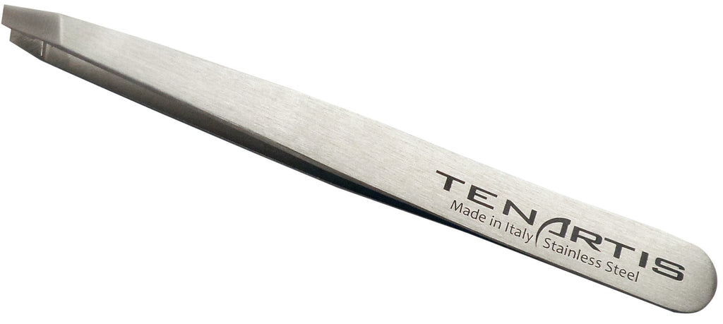 [Australia] - Slant Hair Tweezers Stainless Steel - Tenartis Made in Italy 