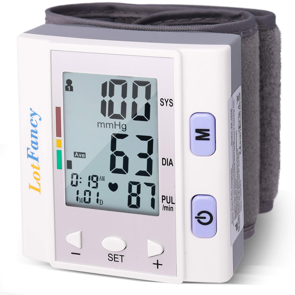 [Australia] - LotFancy Wrist Blood Pressure Monitor, BP Cuff (5.3”-8.5”), 4 Users, 120 Memory, Fully Automatic Digital Blood Pressure Machine, Home BP Monitor with Large Screen 