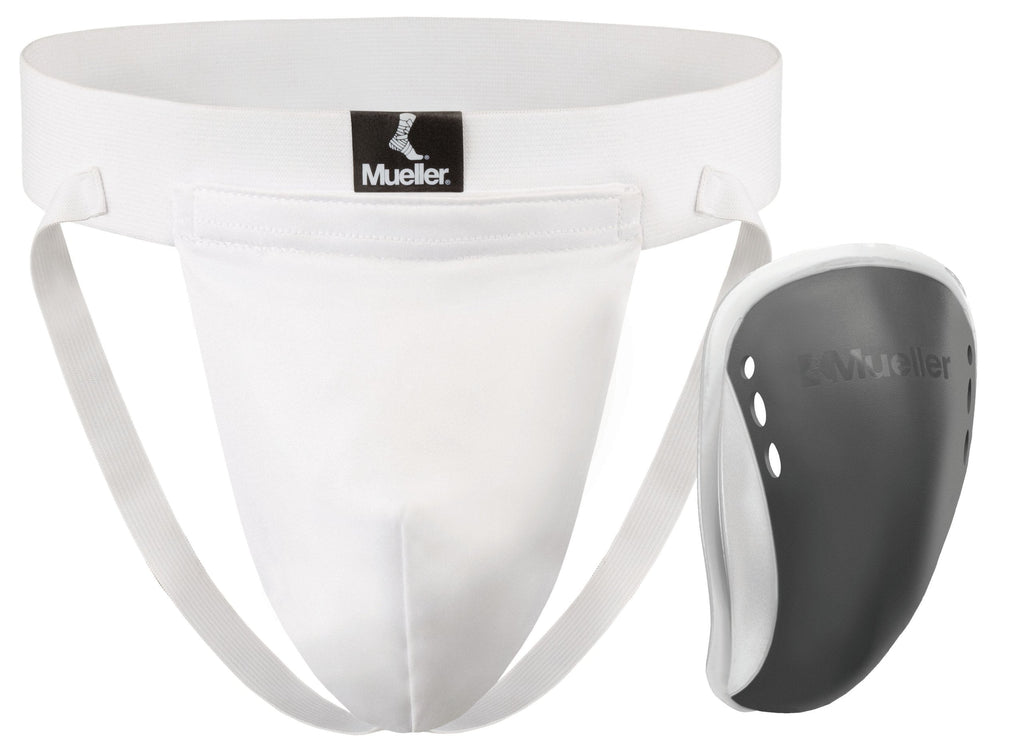 [Australia] - Mueller Sports Medicine Mueller Adult Athletic Supporter with Flex Shield Cup, XX-Large, White/Gray, 1 Count 