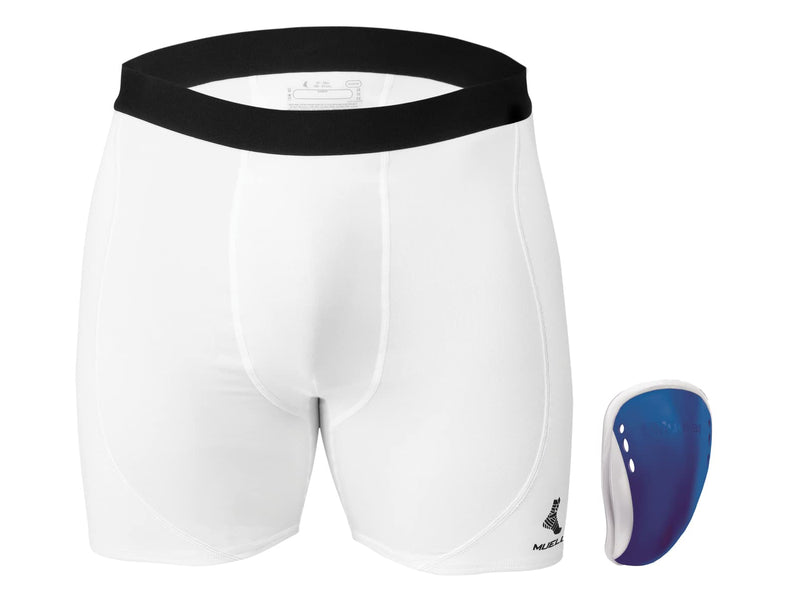 [Australia] - Mueller Boys' Support Shorts 2 Piece Set White/Blue 