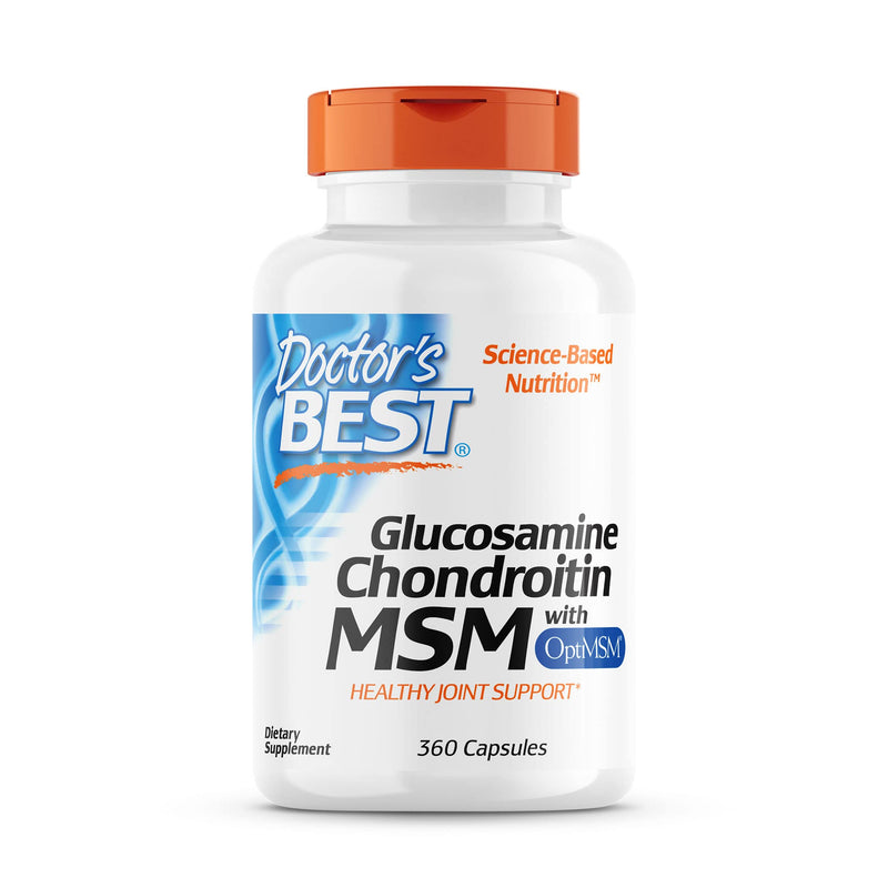 [Australia] - Doctor's Best Glucosamine Chondroitin MSM with OptiMSM, Supports Healthy Joint Structure, Function, & Comfort, Non-GMO, Gluten Free, Soy Free, 360 Count 
