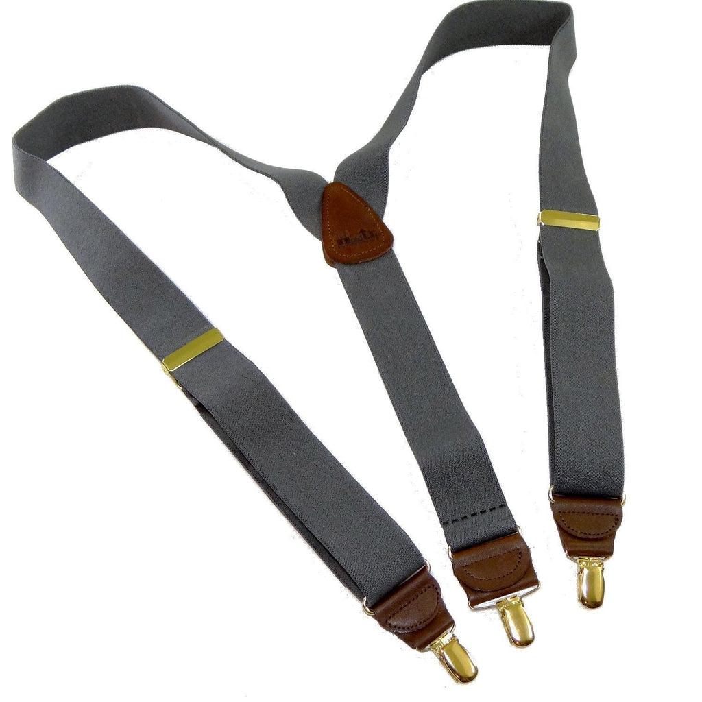 [Australia] - Holdup Suspender Company Slate Grey Men's Y-back Clip-on Suspenders in 1 1/2" width featuring Patented No-slip Gold-Tone Clips 