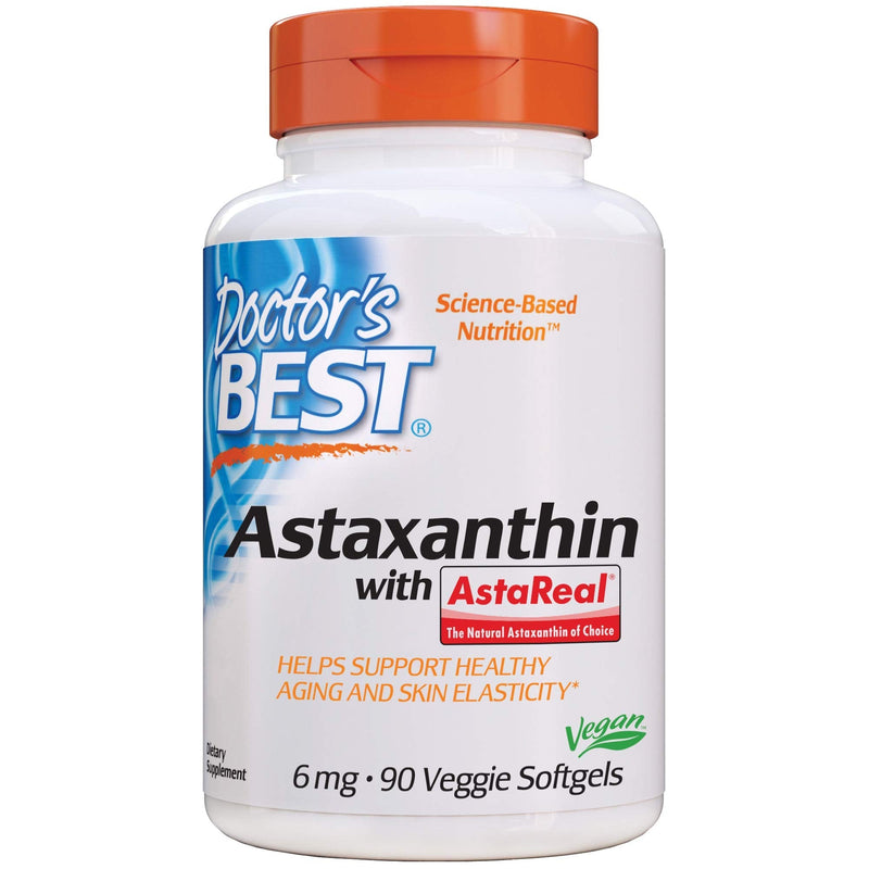 [Australia] - Doctor's Best Astaxanthin, Powerful Antioxidant, Skin, Eye Health, Non-GMO, Gluten Free, Vegan, Soy Free, 6 mg, 90VSG (DRB-00367) 
