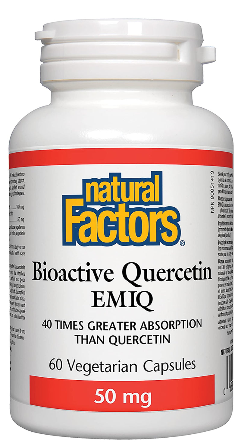 [Australia] - Natural Factors, Bioactive Quercetin EMIQ, Supports Sinus, Respiratory and Immune Health, 60 Count (Pack of 1) 