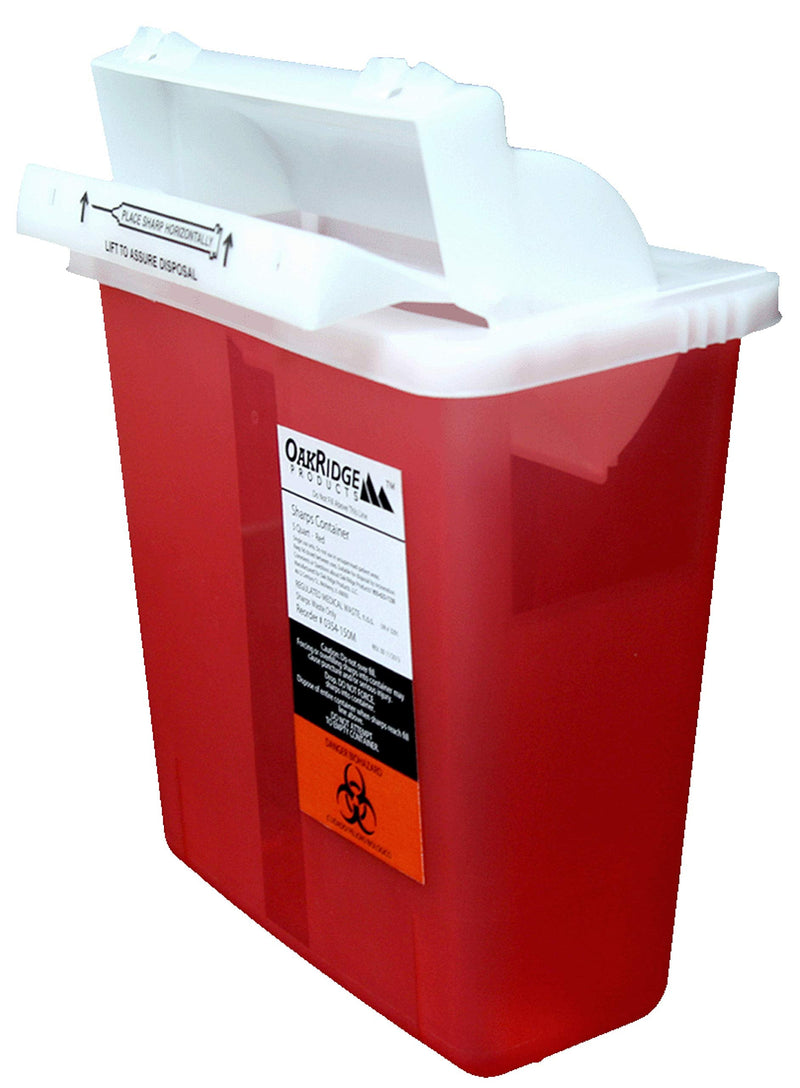 [Australia] - Oakridge 5 Quart - Sharps Disposal Container with Mailbox Style Lid 