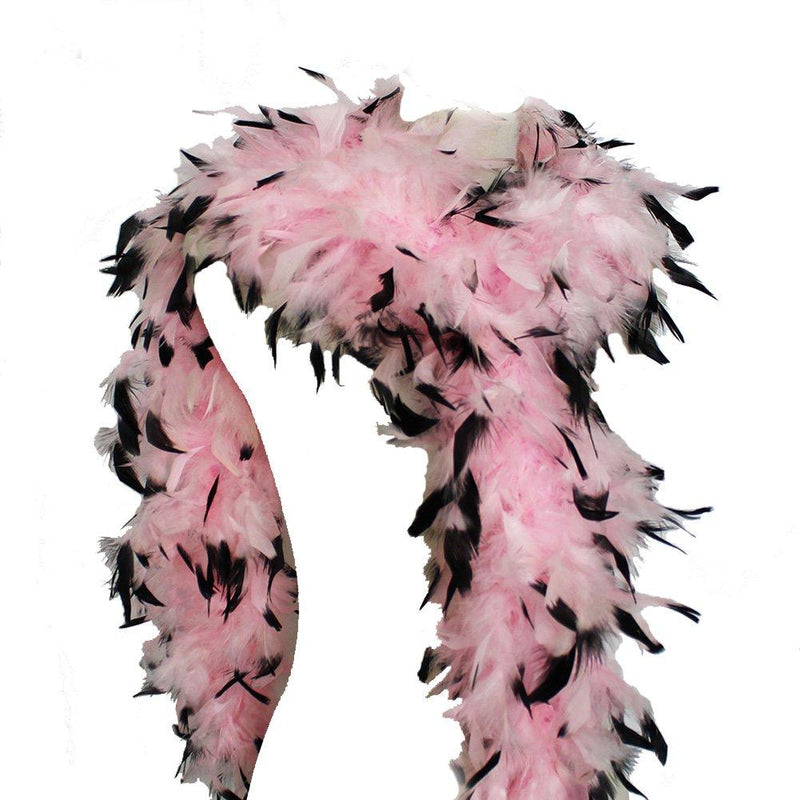 [Australia] - Cynthia's Feathers 65g Chandelle Feather Boas Over 80 Colors & Patterns to Pick Up Baby Pink W/Black Tips 