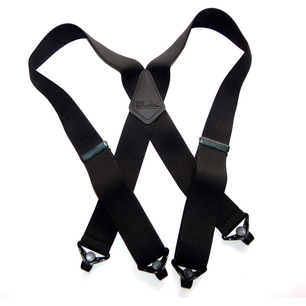 [Australia] - Holdup Suspender Company 2" Wide Shadow Black X-back Suspenders with Patented jumbo black Gripper Clasps 