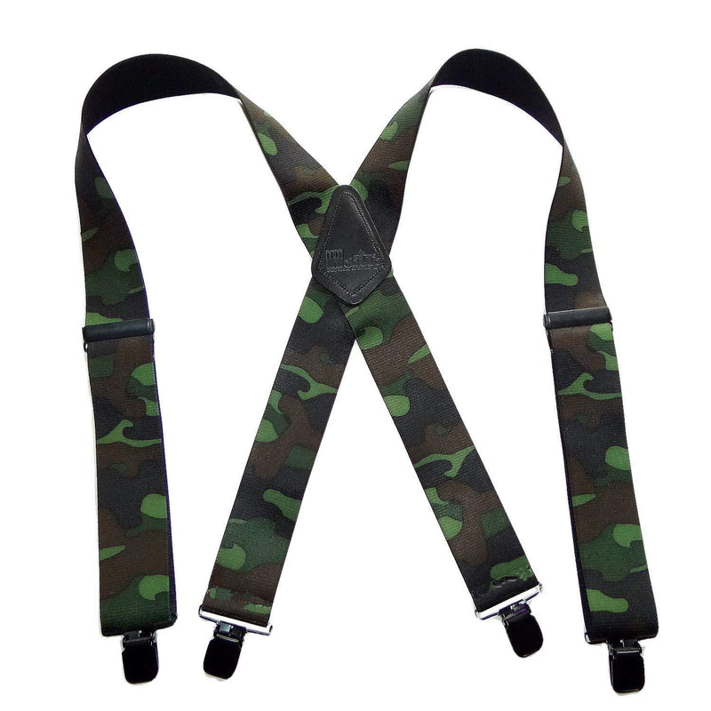 [Australia] - Holdup Suspender Company's 2" Wide Woodland Camouflage Hunting Suspenders with jumbo Patented No-slip Clips 