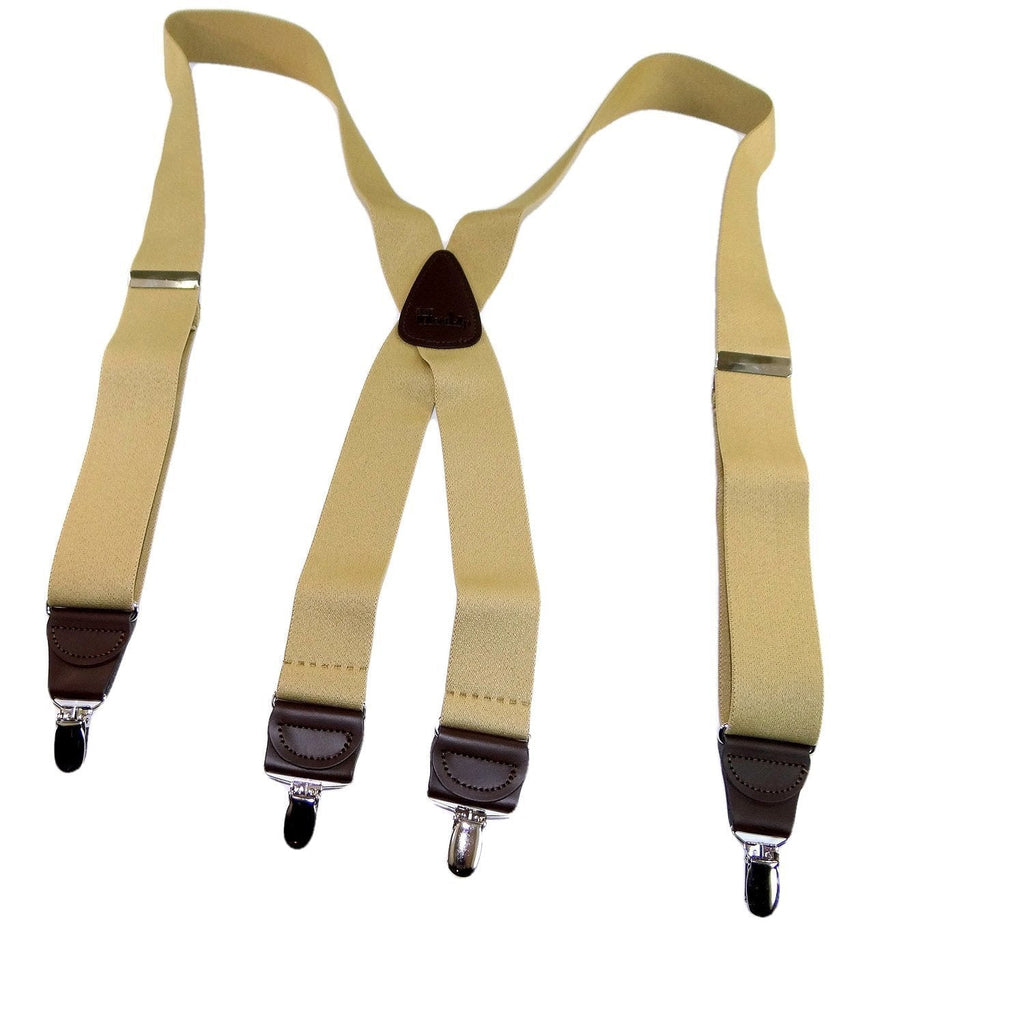 [Australia] - Holdup Suspender Company's Sand Dunes Tan Casual Series X-back Suspenders with Silver-tone No-slip Clips 