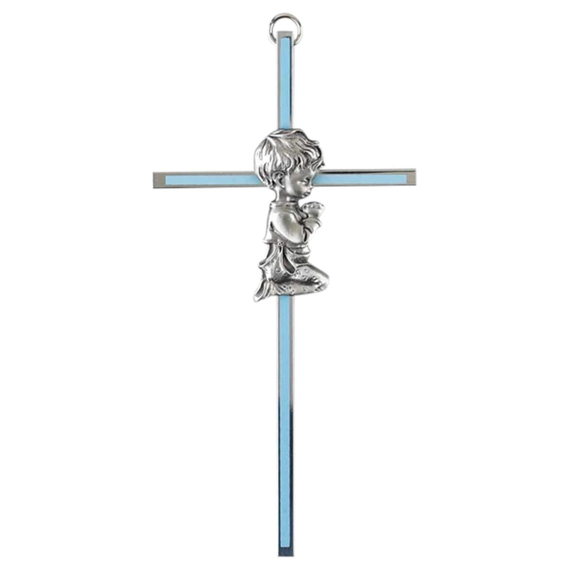 [Australia] - Dicksons Praying Little Boy Blue 6 Inch Metal Hanging Wall Cross 