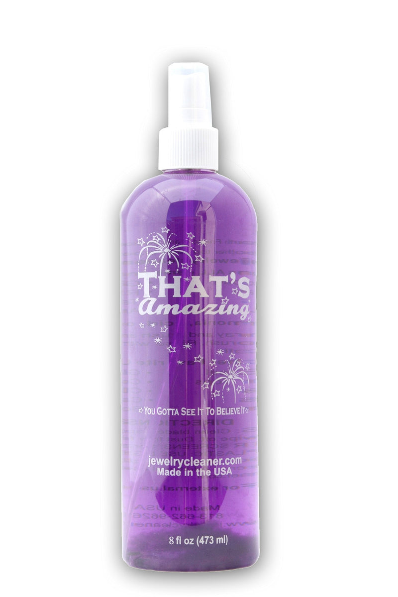 [Australia] - That's Amazing Jewelry & More Cleaner - Sparkling Gold, Silver, Platinum, Antique, Costume, Diamonds, Opals, Pearls, You Gotta See It to Believe It 8 Ounce (Spray Top) by JewelryCleaner.com 8 Ounce (Spray Purple) 