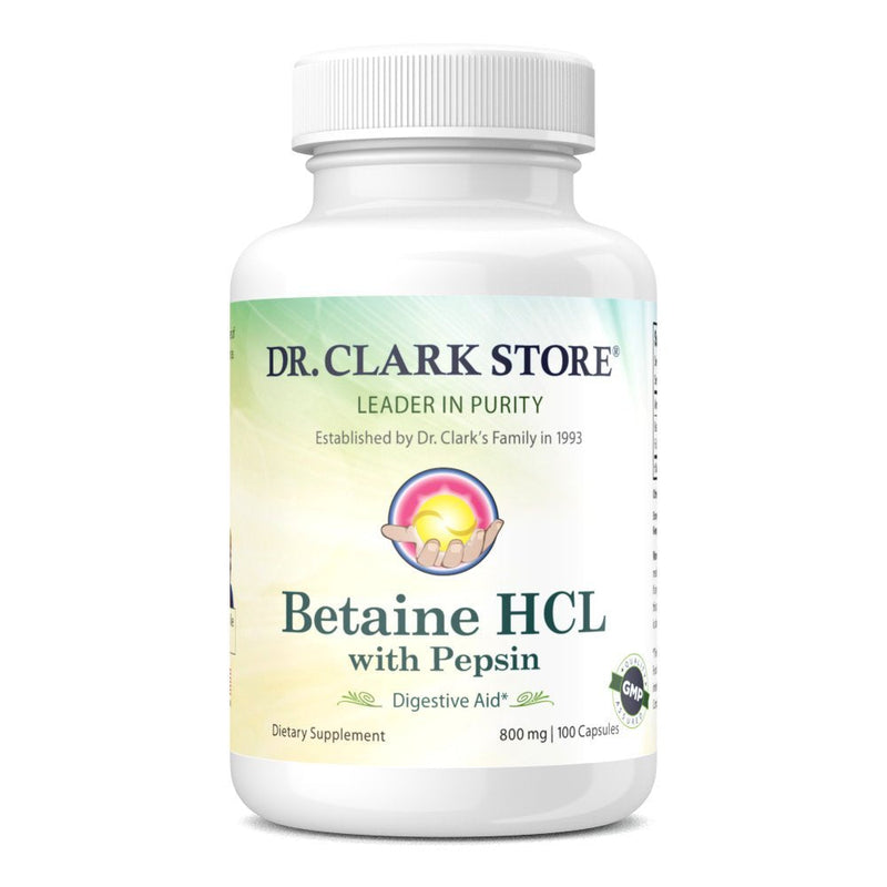 [Australia] - Dr. Clark Betaine HCL Supplement with Pepsin, 800mg, 100 Capsules 