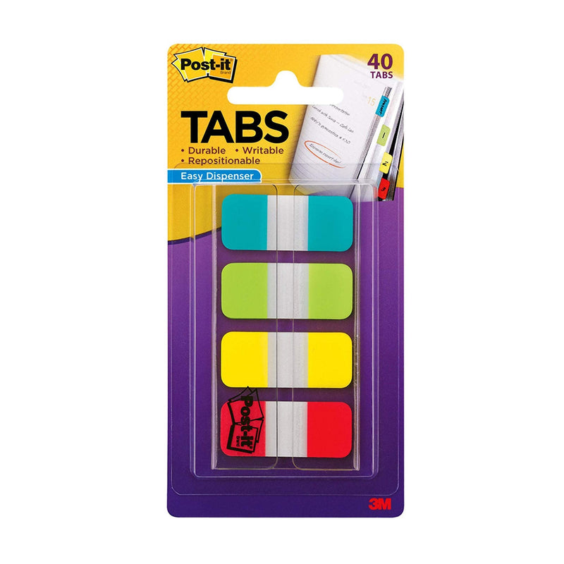 [Australia] - Post-it Tabs.625 in Solid, Aqua, Lime, Yellow, Red, 10/Color, 40/Dispenser (676-ALYR) 