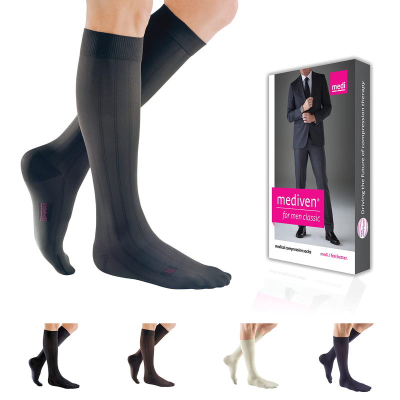 [Australia] - mediven for Men Classic, 15-20 mmHg, Calf High, Closed Toe - Grey, III, Standard 