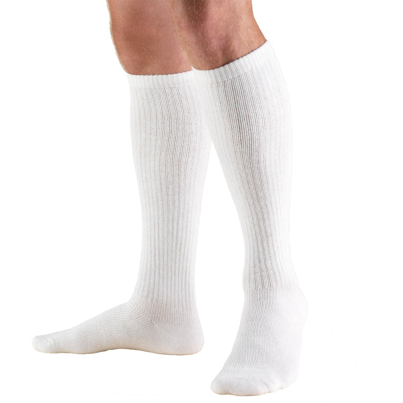 [Australia] - Truform Medical Compression Socks for Men and Women, 8-15 mmHg Knee High Over Calf Length X-Large (1 Pair) White 
