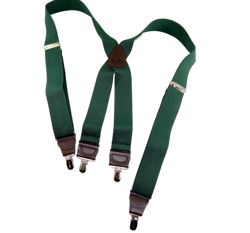 [Australia] - Hold-Ups Hunter Green Men's Clip-On Suspenders with X-Back Style and Silver/Chrome Clips 