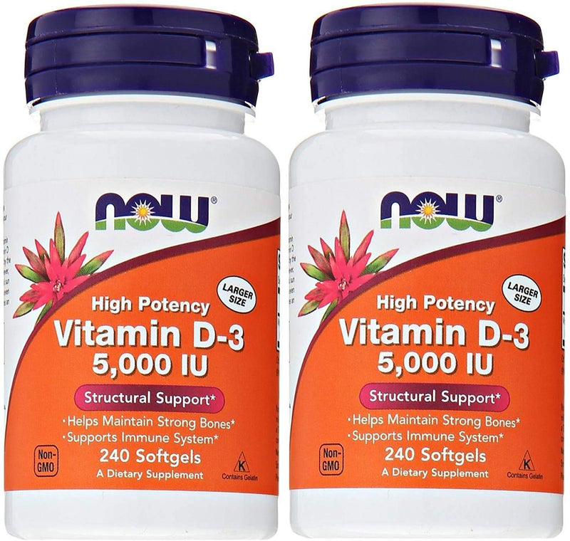 [Australia] - Now Foods Vitamin D3 5,000 IU, 240 softgels (Pack of 2) 
