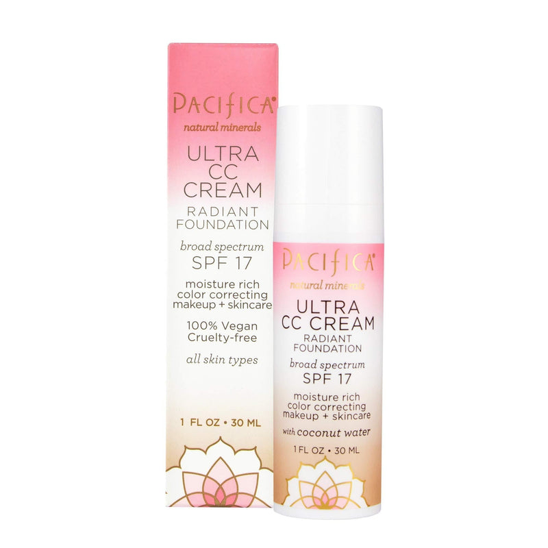 [Australia] - Pacifica Beauty Ultra CC Cream Radiant Foundation with Broad Spectrum SPF 7, Warm/Light, 1 Fl Oz 