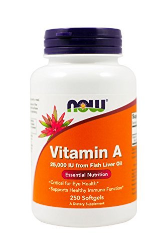 [Australia] - Now Foods Vitamin A, 25000 IU from Fish liver oil, 250 Softgels (Pack of 2) 