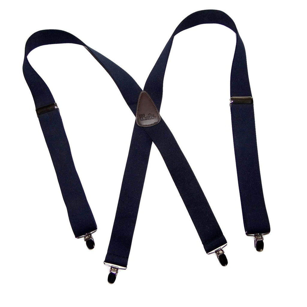 [Australia] - Holdup Classic Series Basic Black XL Big and Tall X-back Suspenders with Patented No-slip Silver Clips 