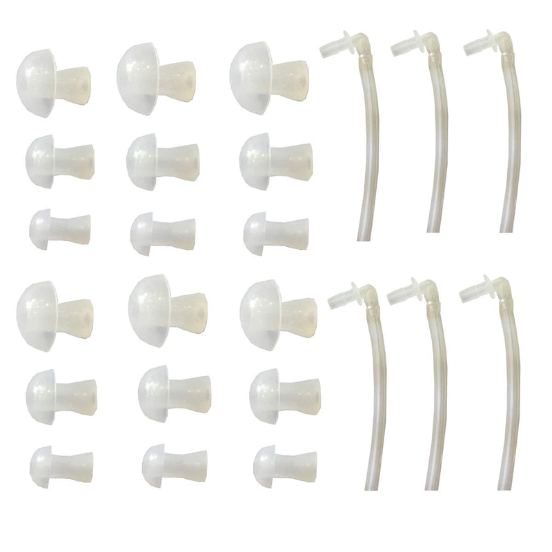 [Australia] - 18pcs Ear Plug with 6 tubes for BTE Hearing Aid Aids Eartips Domes (size S M L) 