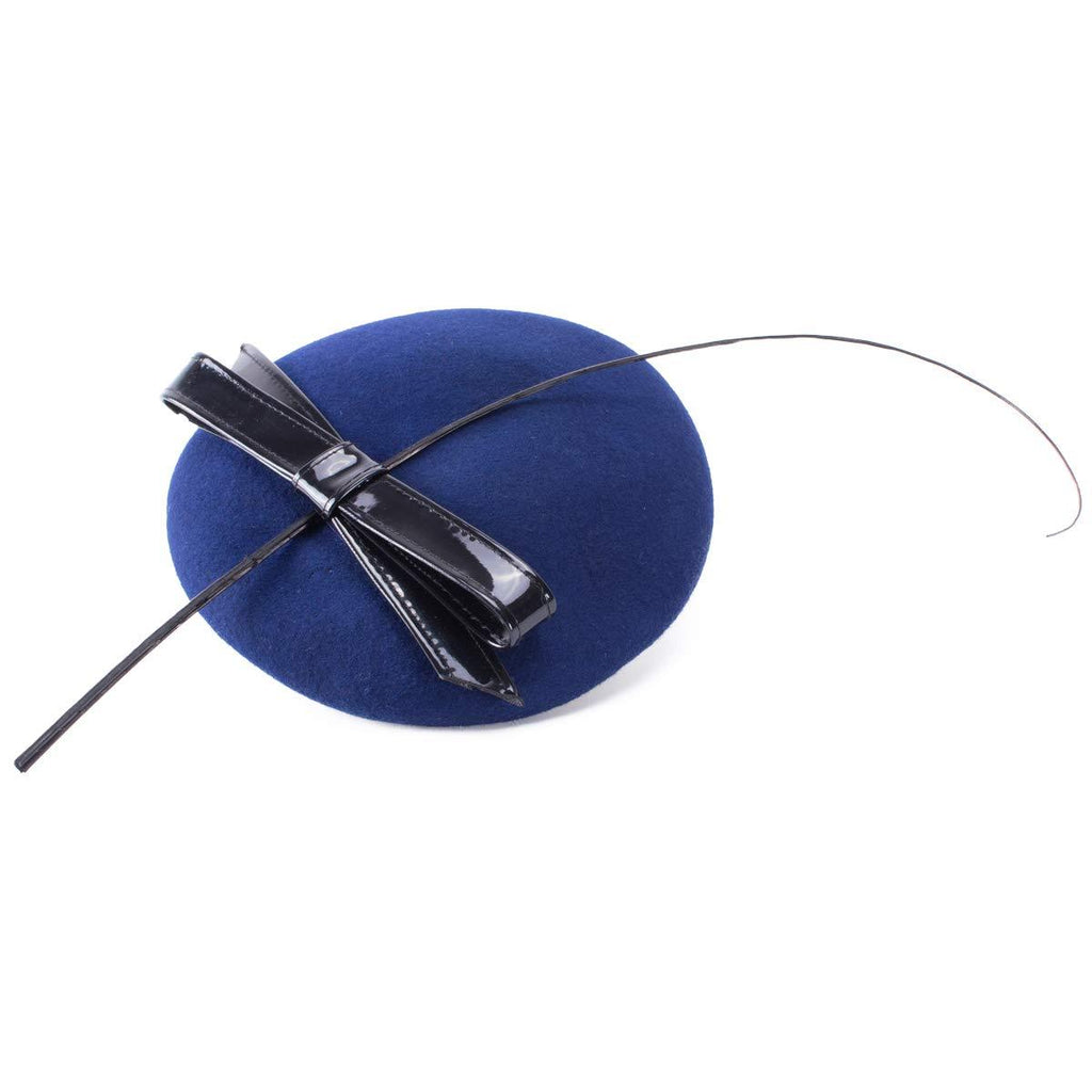 [Australia] - Lawliet Womens Bow Feather Felt Wool Fascinator Pillbox Tilt Cocktail Hat A144 Blue 