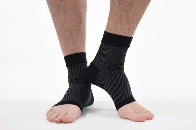[Australia] - OS1st FS6 Performance Foot Sleeve(s) for Plantar Fasciitis Pain Relief, Heel Pain and Arch Support Medium (1 Pair) Black 