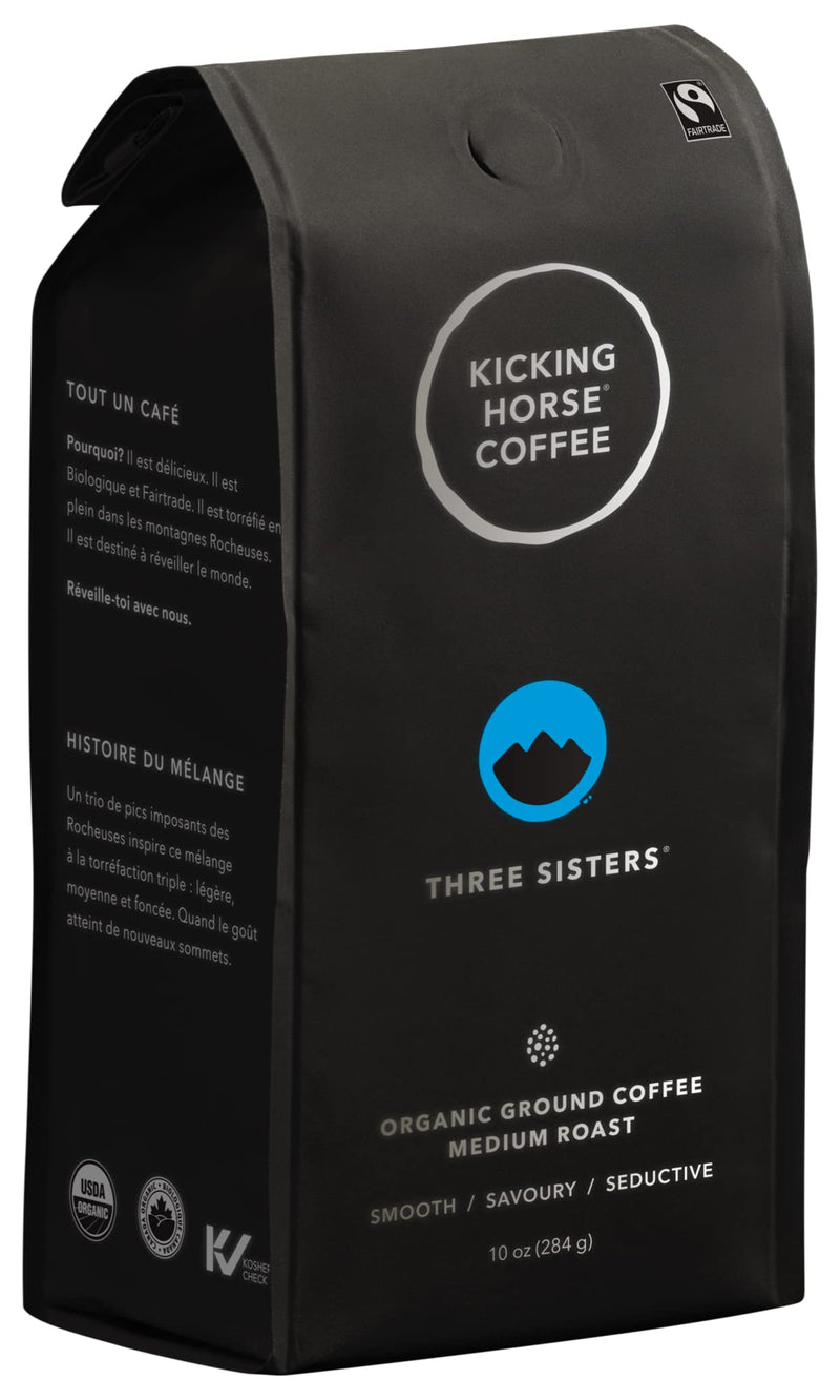 [Australia] - Three Sisters, Kicking Horse Coffee, Medium Roast, Ground, 10 oz - Certified Organic, Fairtrade, Kosher Coffee 